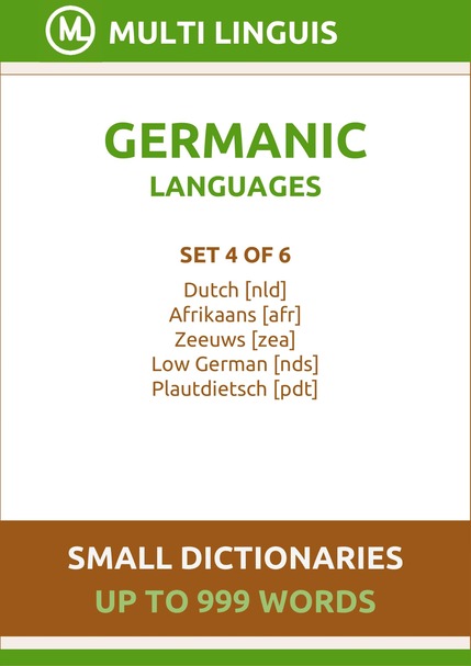 Germanic Languages (Small Dictionaries, Set 4 of 6) - Please scroll the page down!
